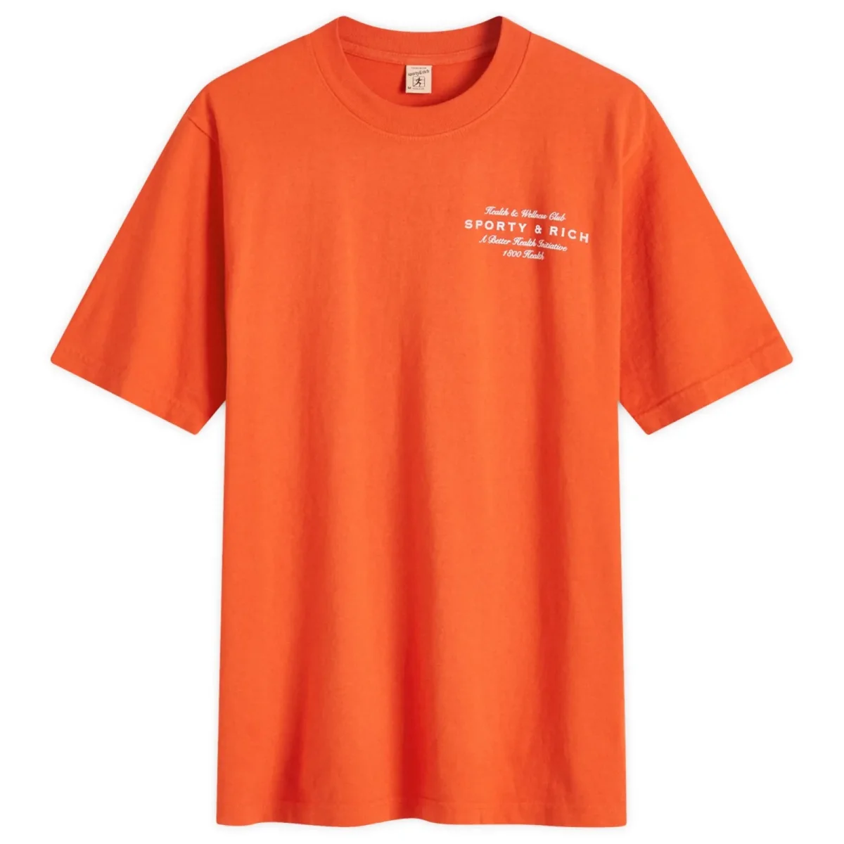 Sporty & Rich Health Initiative Cotton Jersey Orange T-shirt