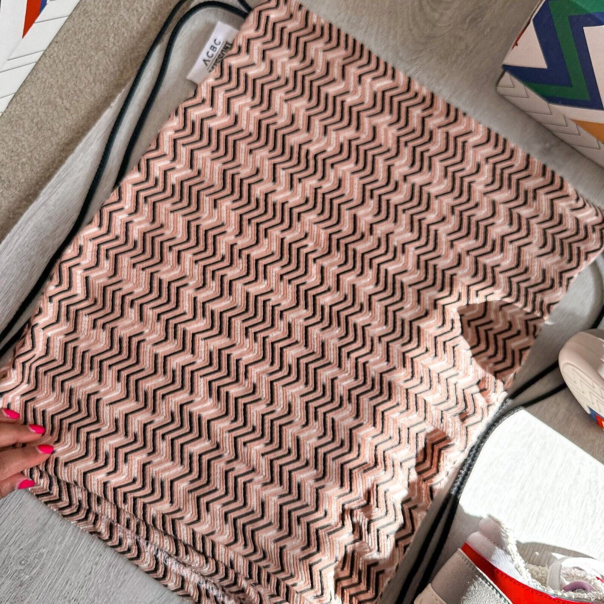 MISSONI Logo 90 White Red Trainers Sneakers + Chevron Bag - Imagen 6