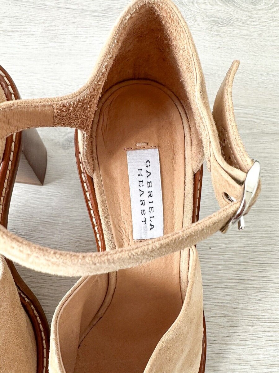 Gabriela Hearst Beau Suede Wooden Block High Heel Sandals - Imagen 7