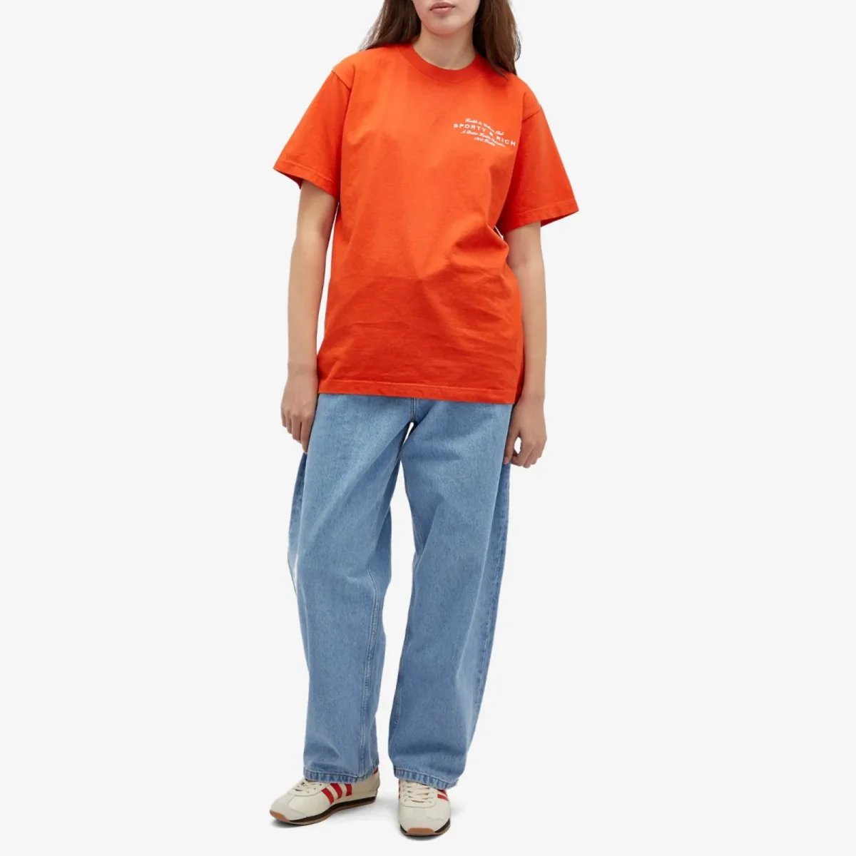 Sporty & Rich Health Initiative Cotton Jersey Orange T-shirt - Imagen 8