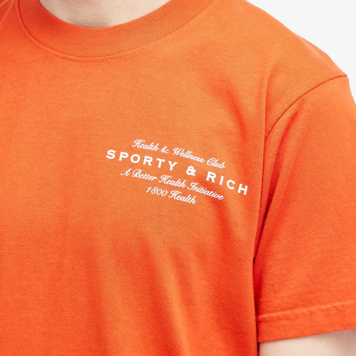 Sporty & Rich Health Initiative Cotton Jersey Orange T-shirt - Imagen 6