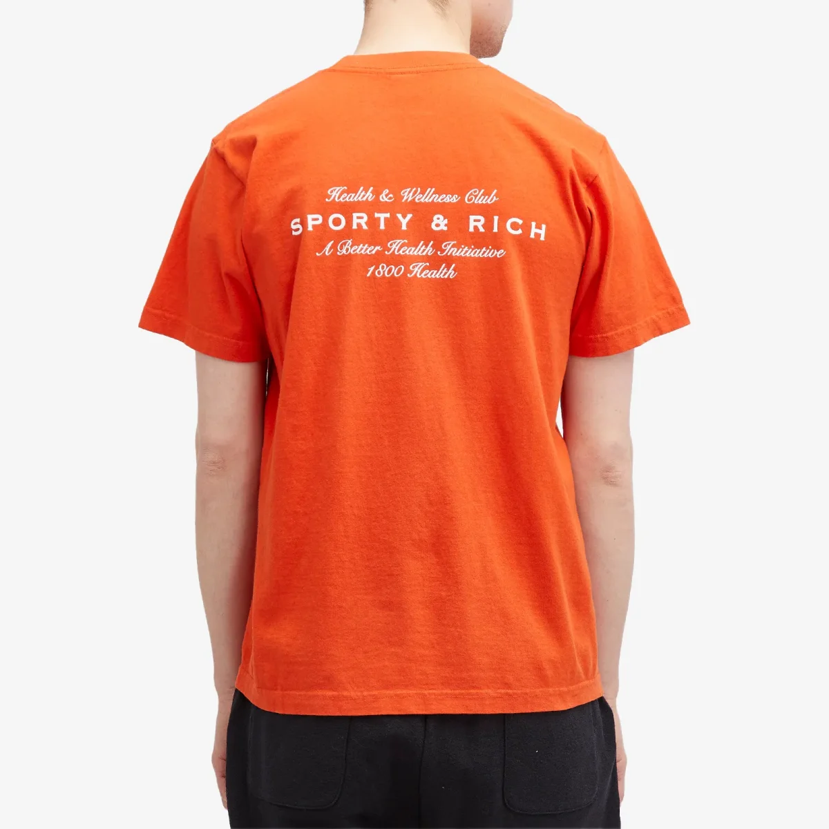 Sporty & Rich Health Initiative Cotton Jersey Orange T-shirt - Imagen 3