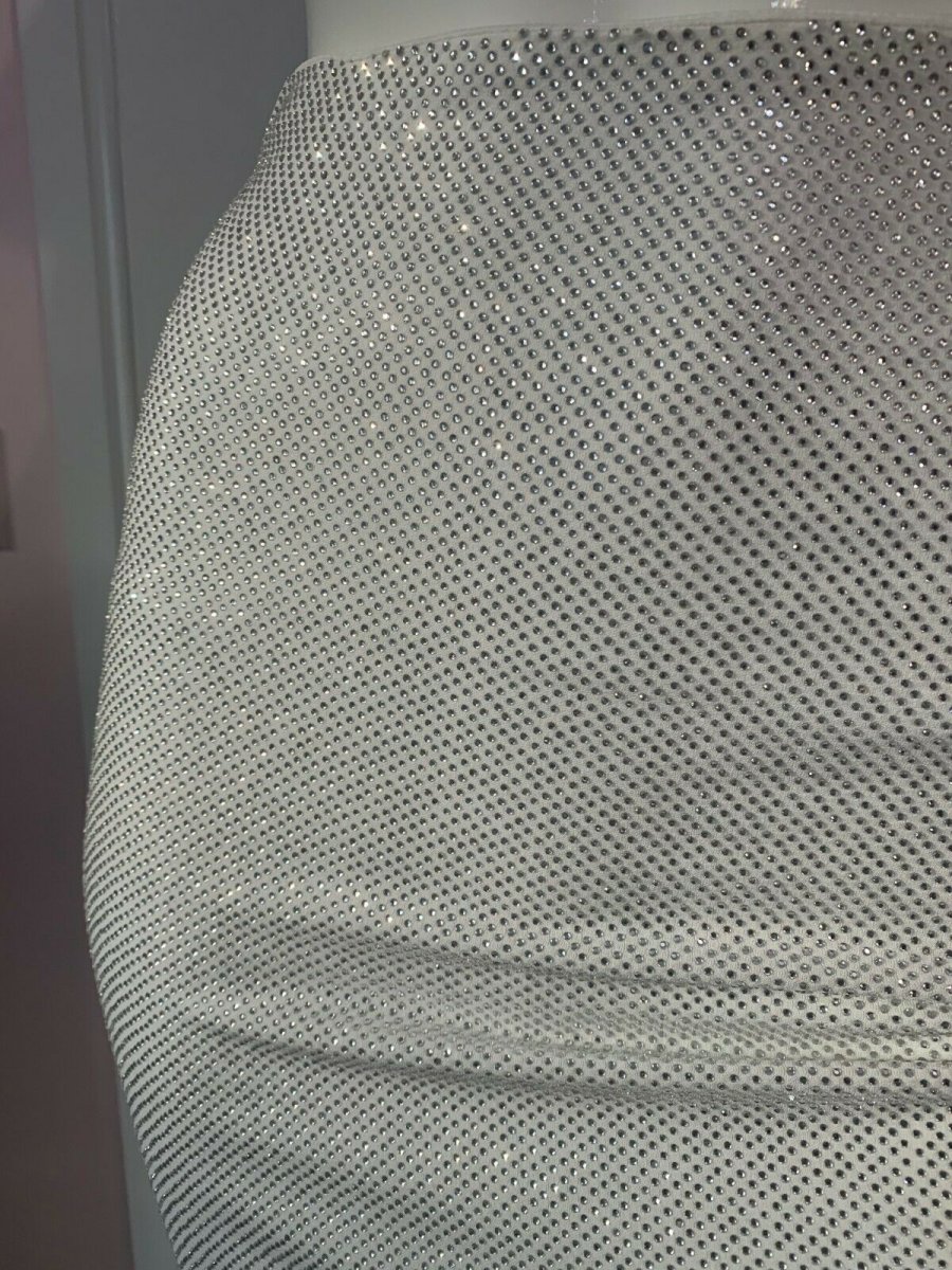 Alexandre Vauthier White Crystal Studded Bodycon Skirt - Imagen 9