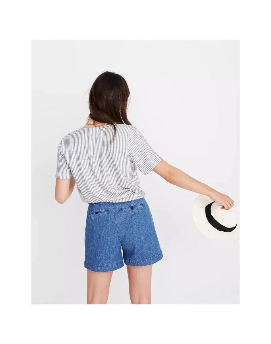 MADEWELL Novel Tie-Front Top in Stripe Top - Imagen 5