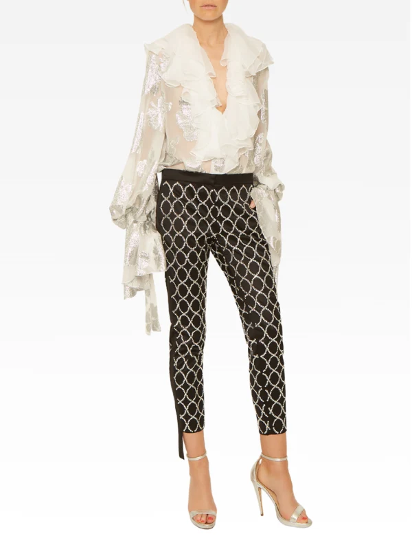 AZZARO Couture Florence Crystal Sparkly Embellished Trousers