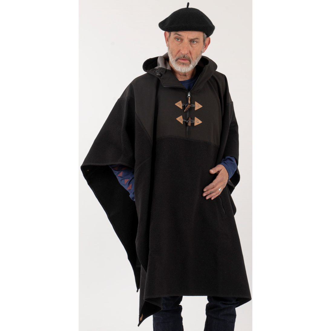 Poncho Taiyin Unisex Negro