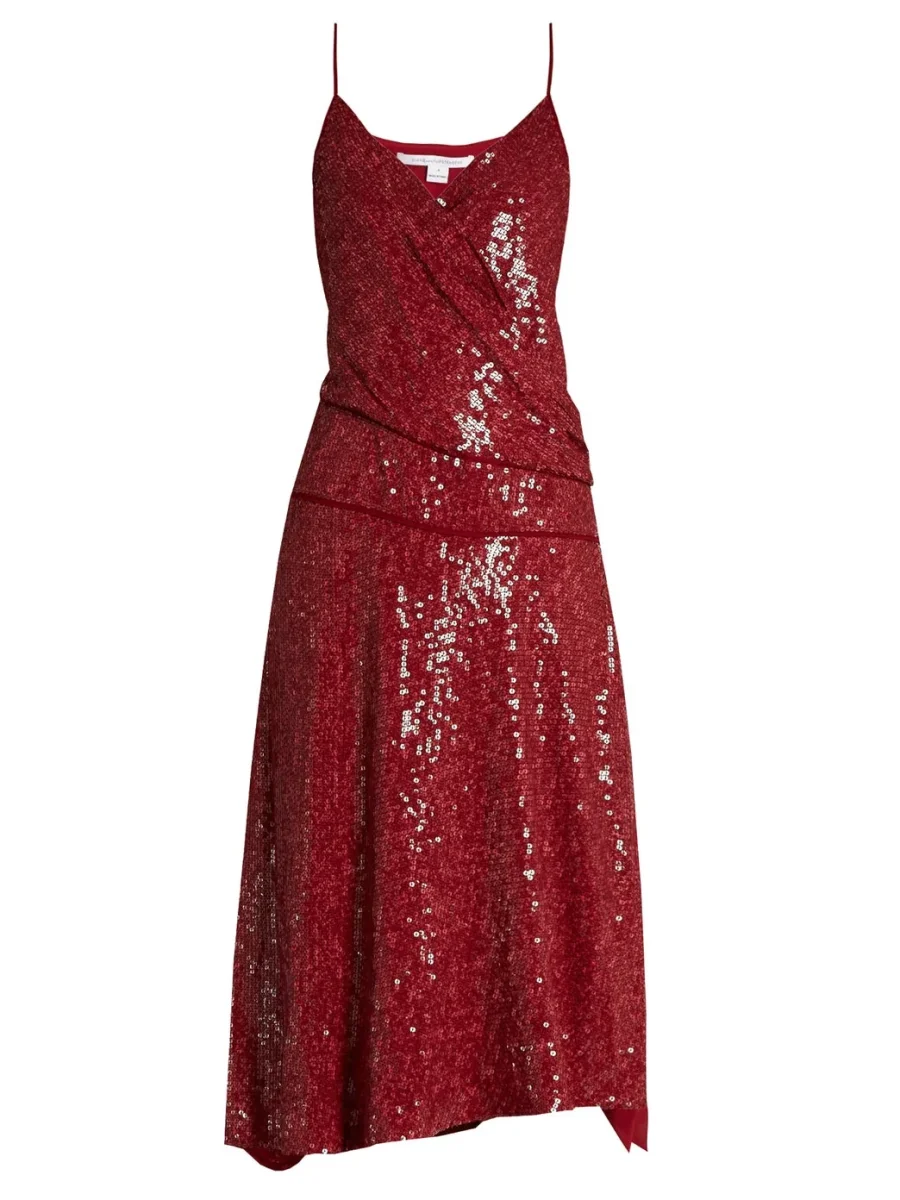 Diane Von Furstenberg DVF Brenndah Sequinned Red Dress - Imagen 5