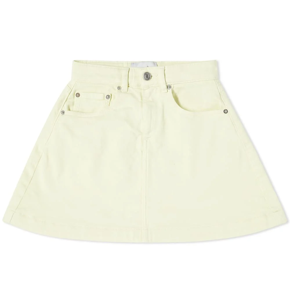 Coperni Light Yellow Trapeze Denim Mini Skirt - Imagen 2