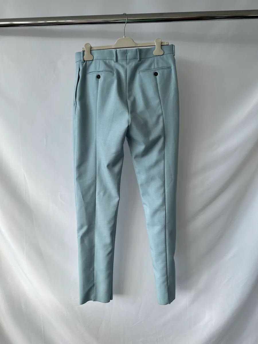 Alexander McQueen Pale Blue Cigarette Trousers - Imagen 3