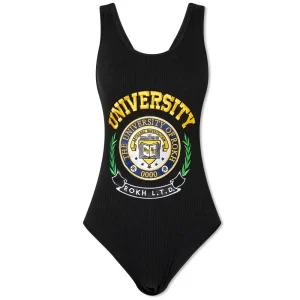ROKH University Brand-Embroidered Stretch-Cotton Bodysuit