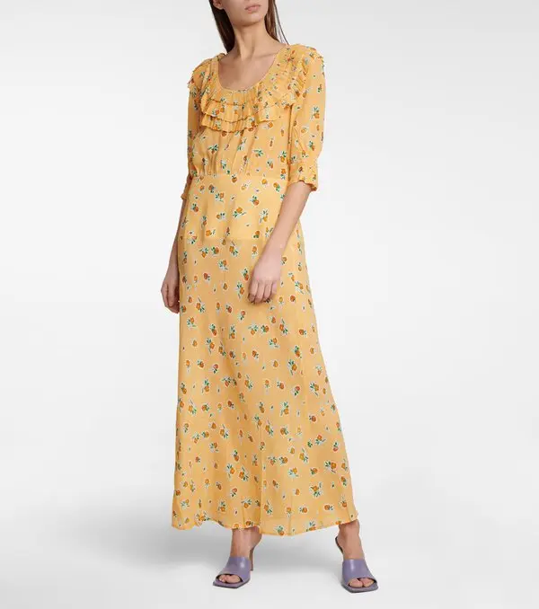 Rixo London Belle Floral Silk Blend Maxi Dress