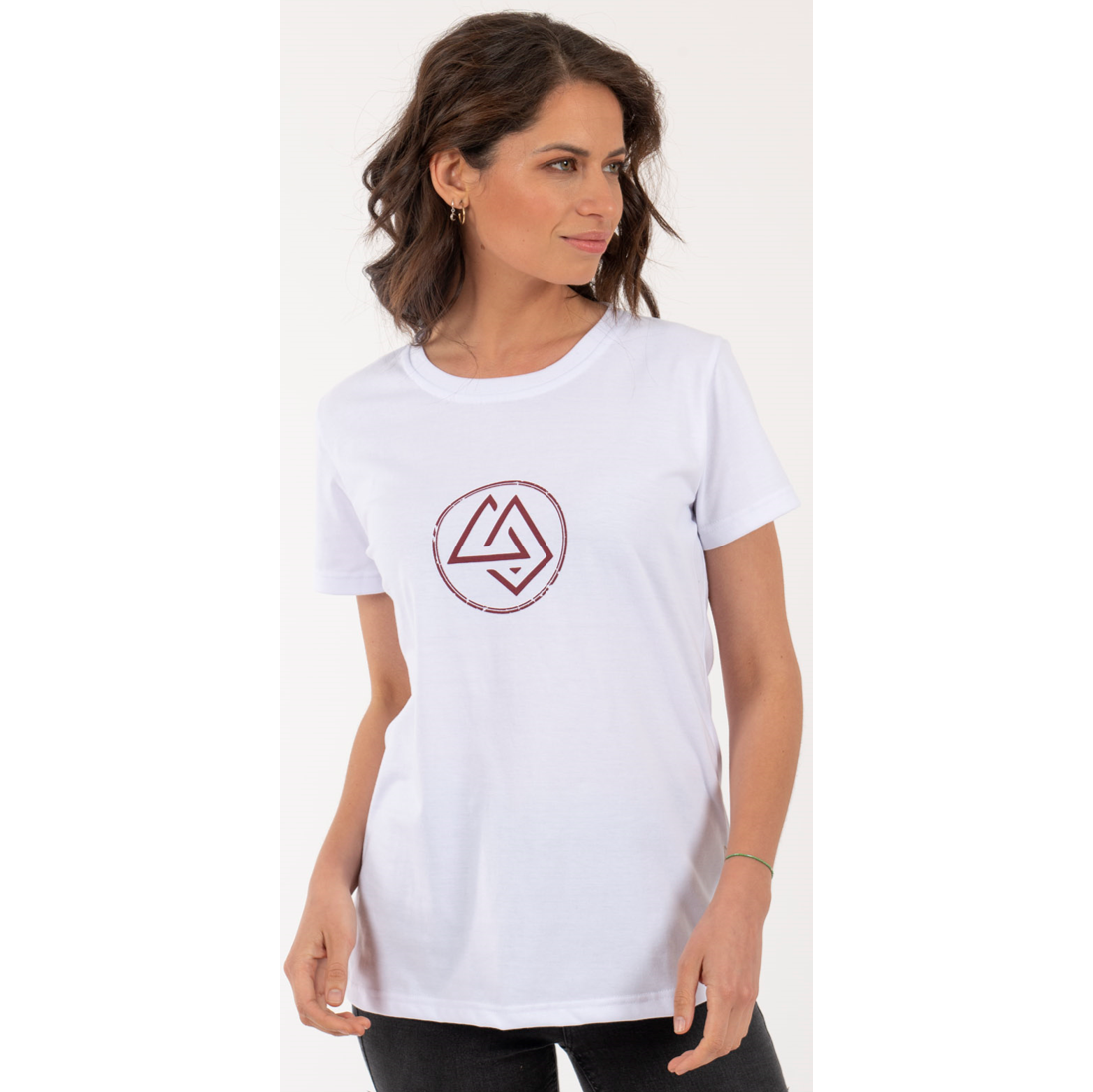 Polera Mujer Logo Circular Blanca - Imagen 2