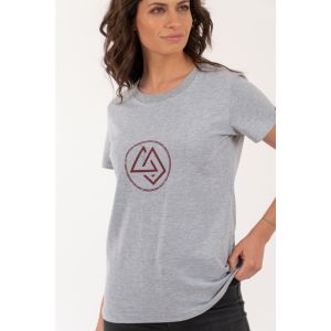 Polera Mujer Logo Circular Gris