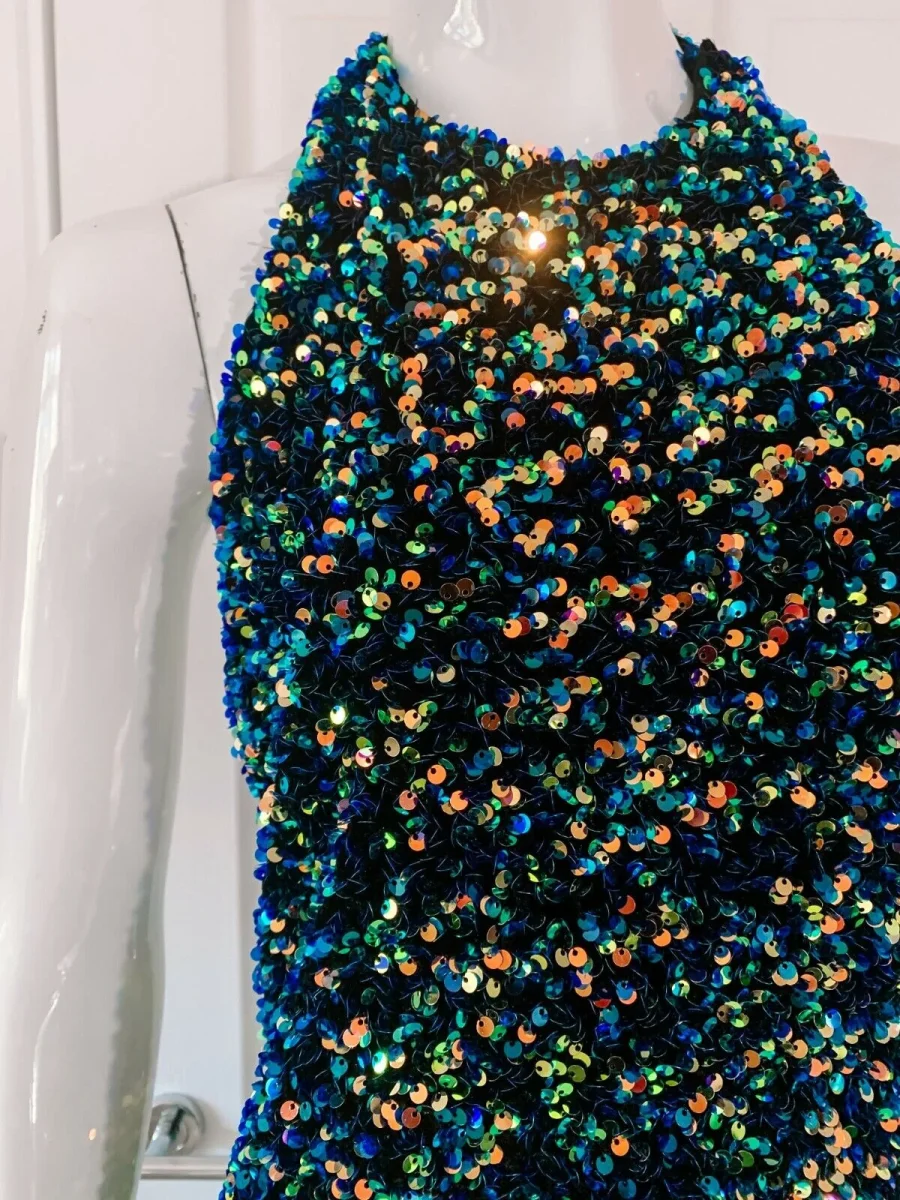 AZZARO Couture Sequin Flattering Party Dress - Imagen 3