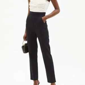 DAVID KOMA Crystal Embellished Ruched Front Strapless Jumpsuit