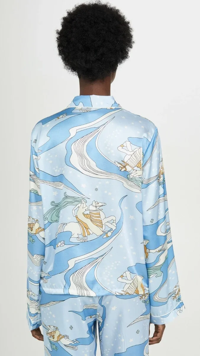 Morgan Lane Fairy Dust Silk Blend Fairy Dust Sky Print Pyjama Top - Imagen 6