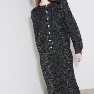 Chaqueta de punto negra jaspeada