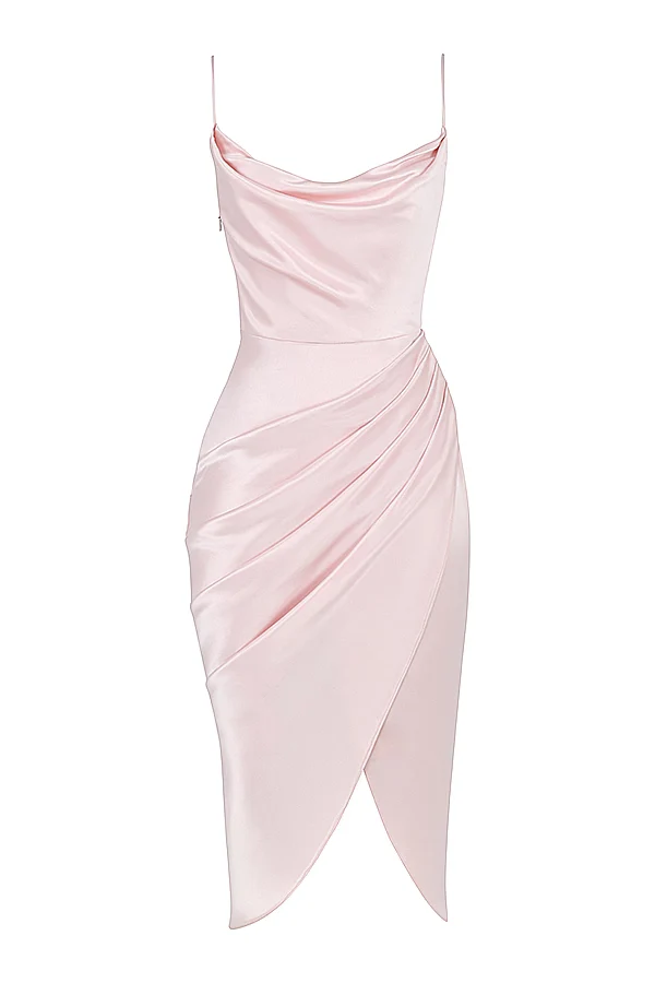 House Of CB Reva Blush Satin Balcony Corset Dress