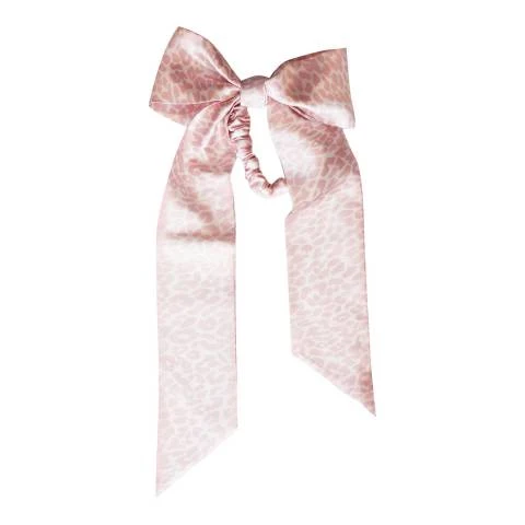 SLIP Pink Snow Leopard Silk Ribbon & Scrunchie Set