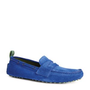 Pal Zileri Blue Suede Car Driving Loafer Shoes