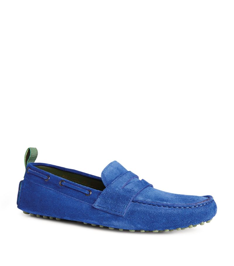 Pal Zileri Blue Suede Car Driving Loafer Shoes