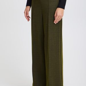 Pantalón de cintura alta con estampado de espiga