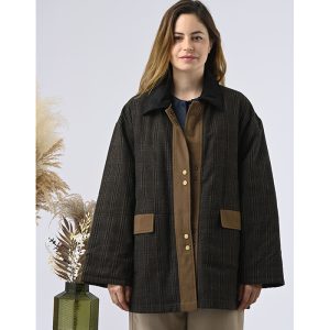 Parka marrón de cuadros