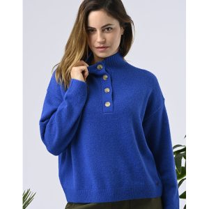Jersey de punto azulón con botones