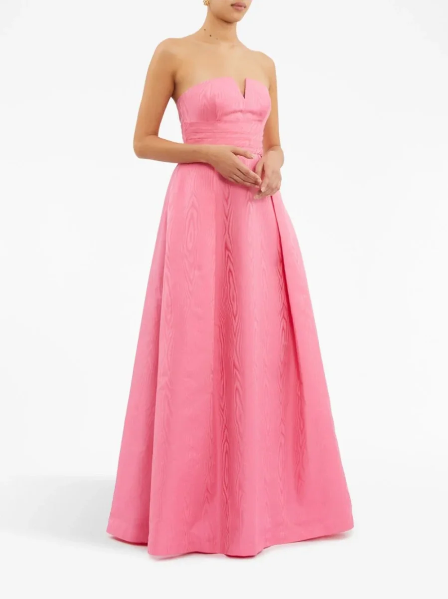 REBECCA VALLANCE Pink Carmelita Corseted Fitted Waist Flared Formal Gown - Imagen 5