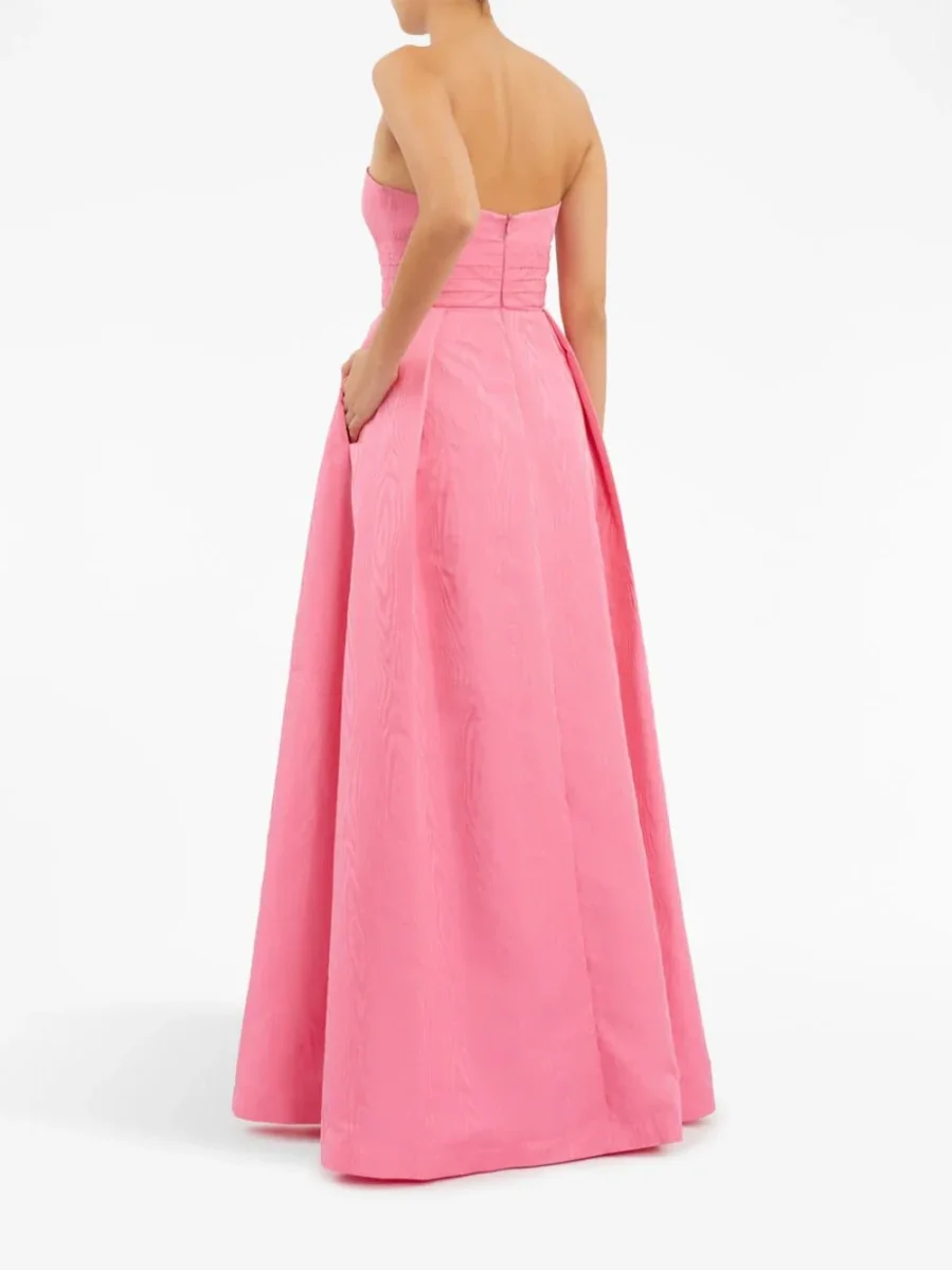 REBECCA VALLANCE Pink Carmelita Corseted Fitted Waist Flared Formal Gown - Imagen 4