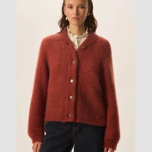 Chaqueta de punto marrón caldera