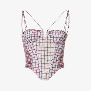 MIAOU Aphex Bristol Check Corset Grunge Core Top