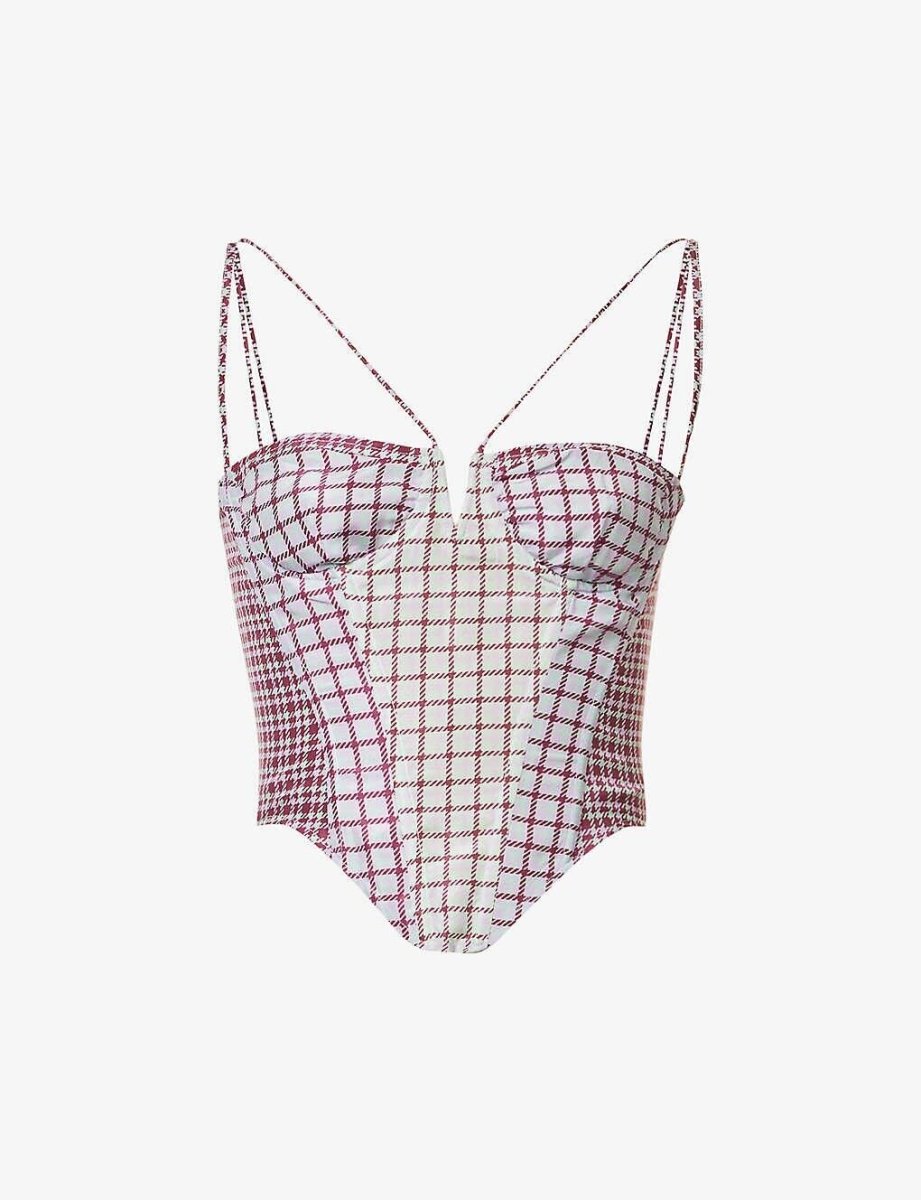 MIAOU Aphex Bristol Check Corset Grunge Core Top - Imagen 2