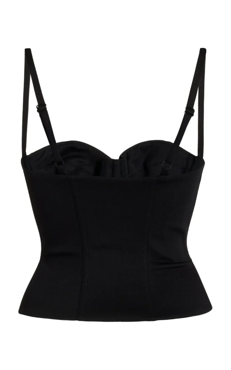 MIRROR PALAIS Black Bustier Button Sweetheart Neck Top - Imagen 5