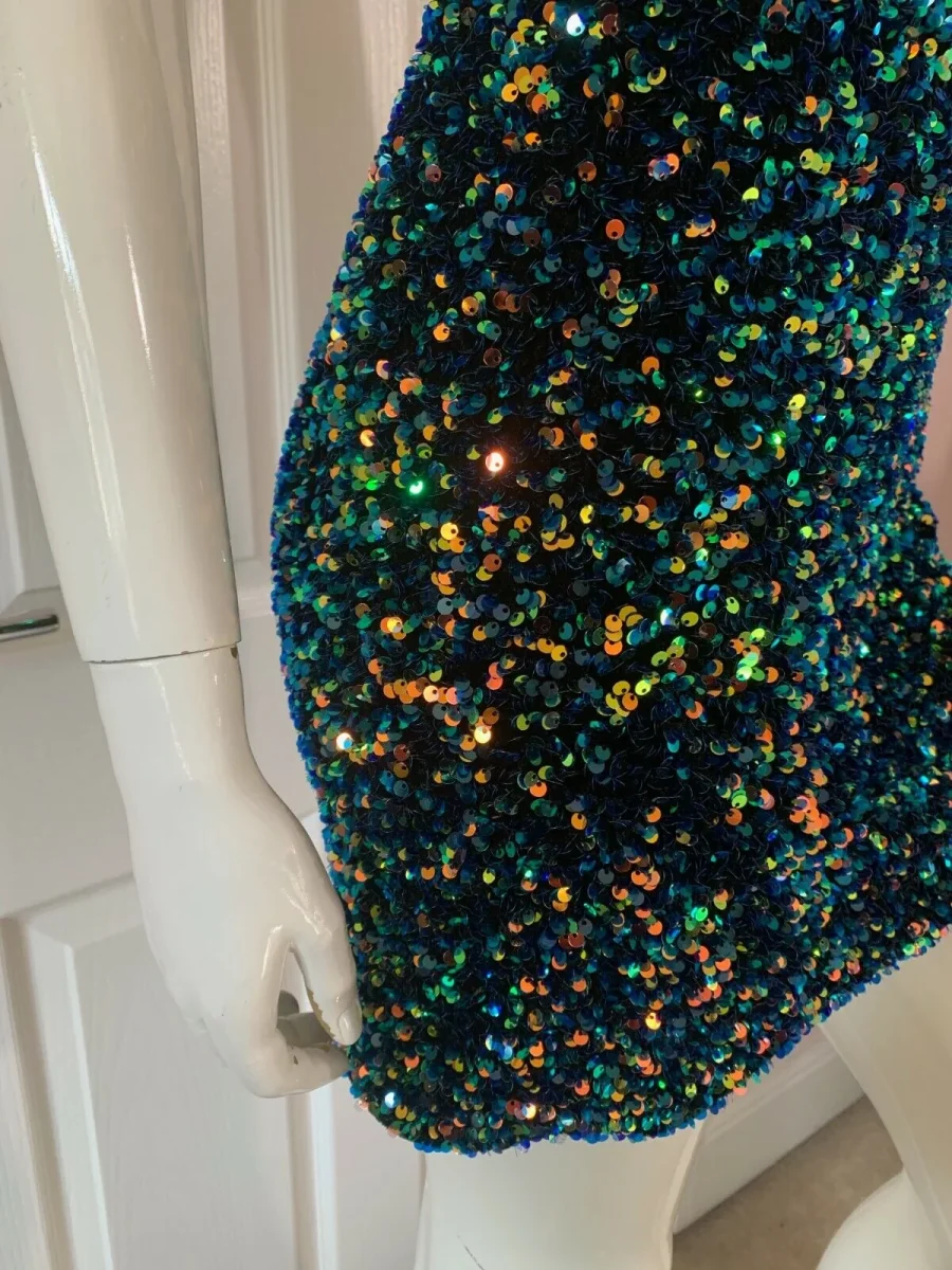 AZZARO Couture Sequin Flattering Party Dress - Imagen 6