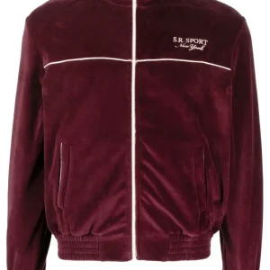 Sporty & Rich Eden 80s New York Health Club Velour Merlot Jacket