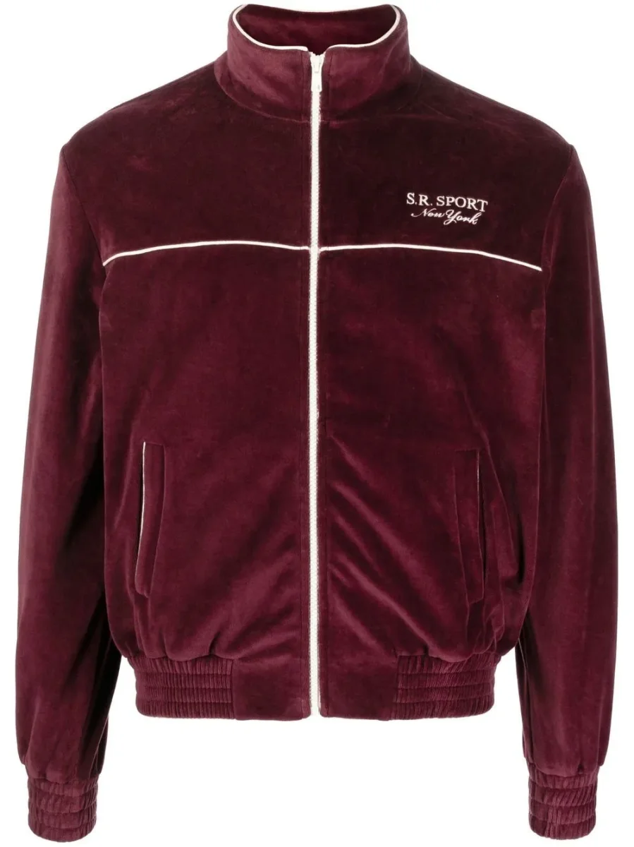 Sporty & Rich Eden 80s New York Health Club Velour Merlot Jacket - Imagen 2