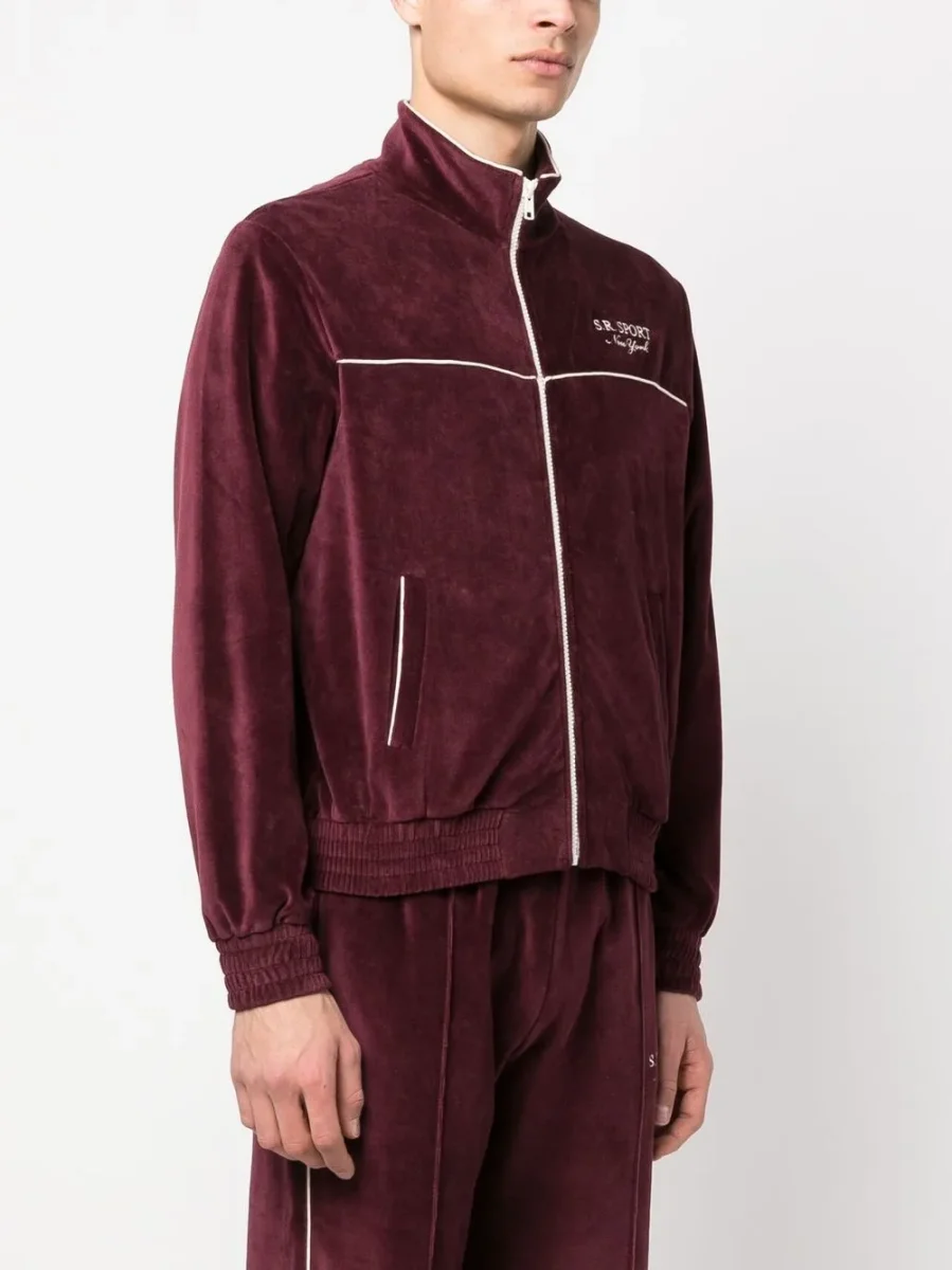 Sporty & Rich Eden 80s New York Health Club Velour Merlot Jacket - Imagen 3