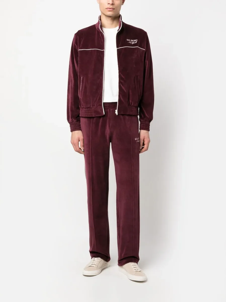 Sporty & Rich Eden 80s New York Health Club Velour Merlot Jacket - Imagen 5