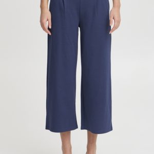 Pantalón azul ancho con cintura elástica
