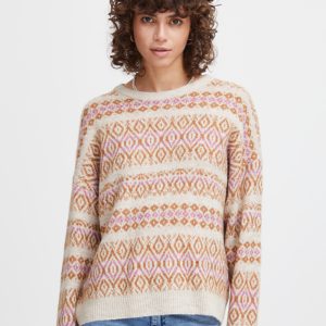 Jersey grecas beige y rosa