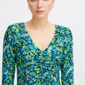 Vestido flores frunce