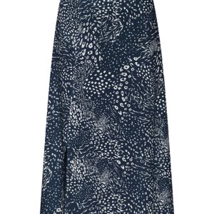 Falda azul marino con print