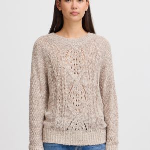 Jersey de cuello redondo calado