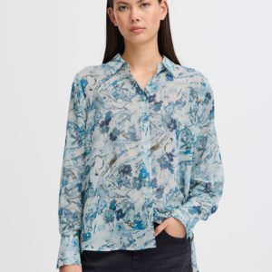 Blusa estampada en tonos azules