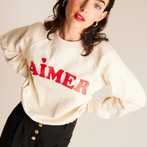 Sudadera blanca texto