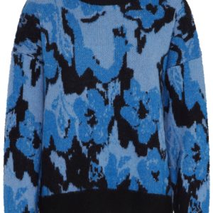 Jersey negro con flores azules