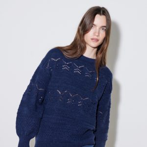 Jersey calado azul marino