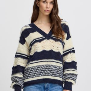Jersey calado rayas azul marino