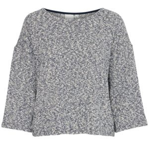 Top jaspeada azul marino